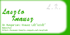 laszlo knausz business card